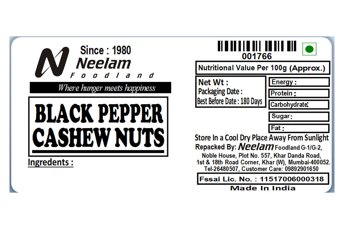 Black Pepper Oven Kaju 500 Gm