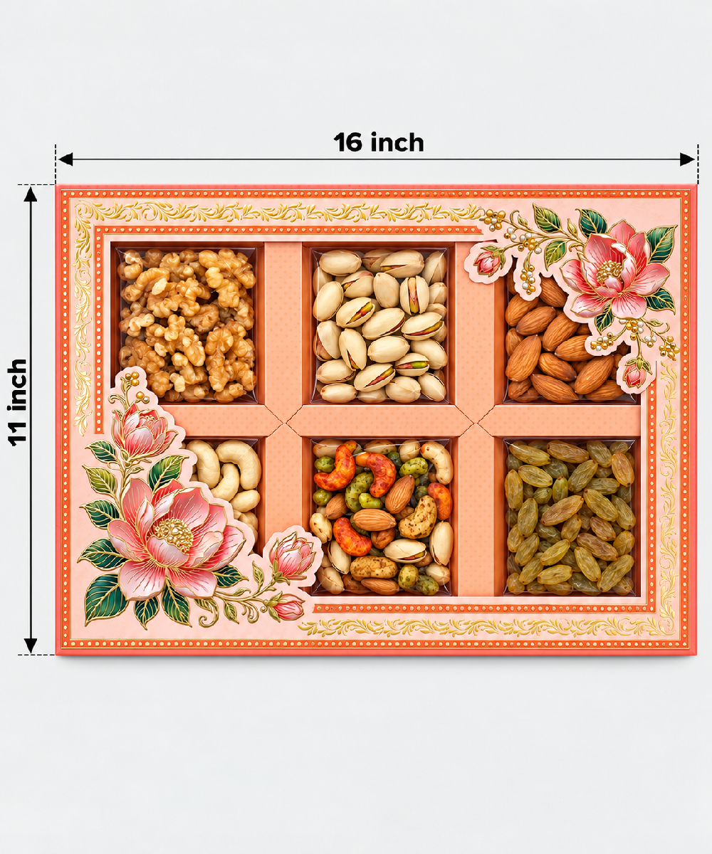 6 P Floral Peach Box 625 Gm