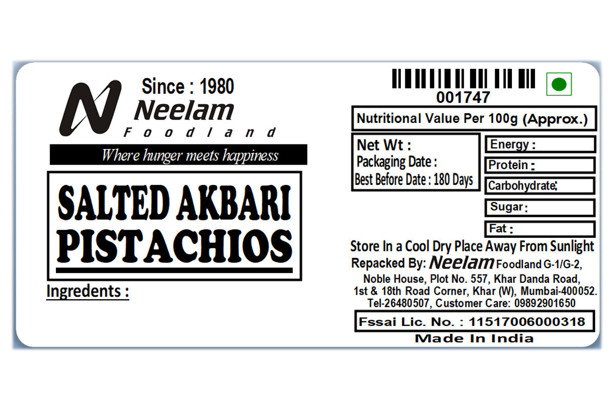 AKBARI PISTA SALTED 250 GM