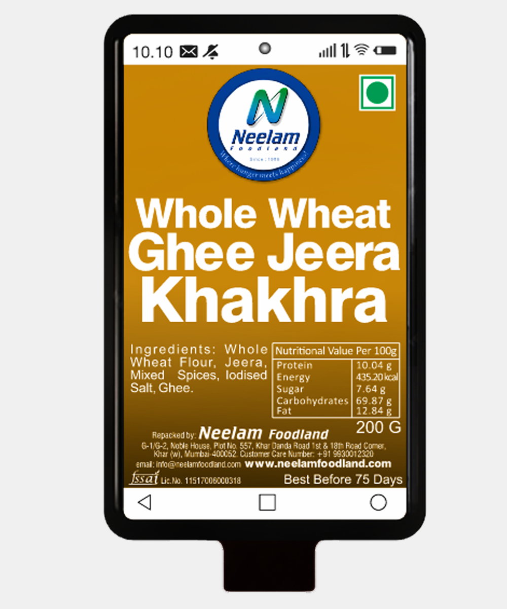 Whole Wheat Ghee Jeera Khakhra Mobile 200 Gm