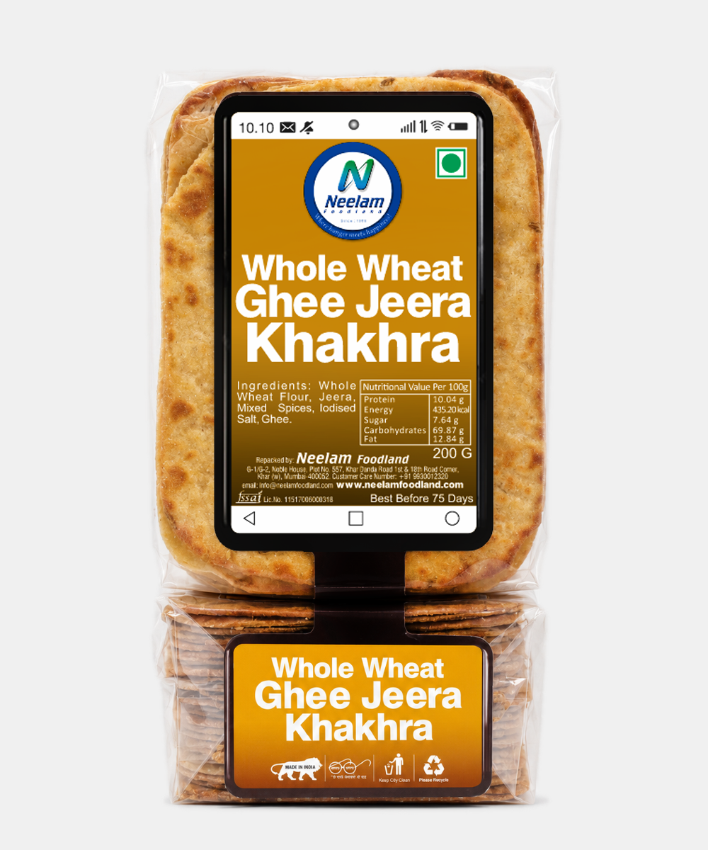 Whole Wheat Ghee Jeera Khakhra Mobile 200 Gm