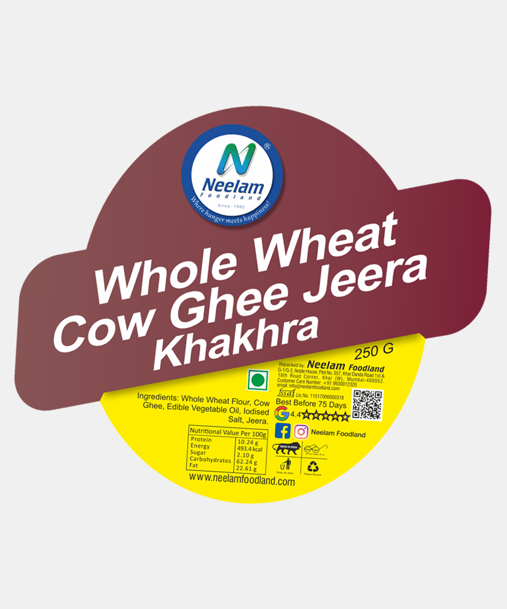 Whole Wheat Cow Ghee Jeera Khakhra 250 Gm