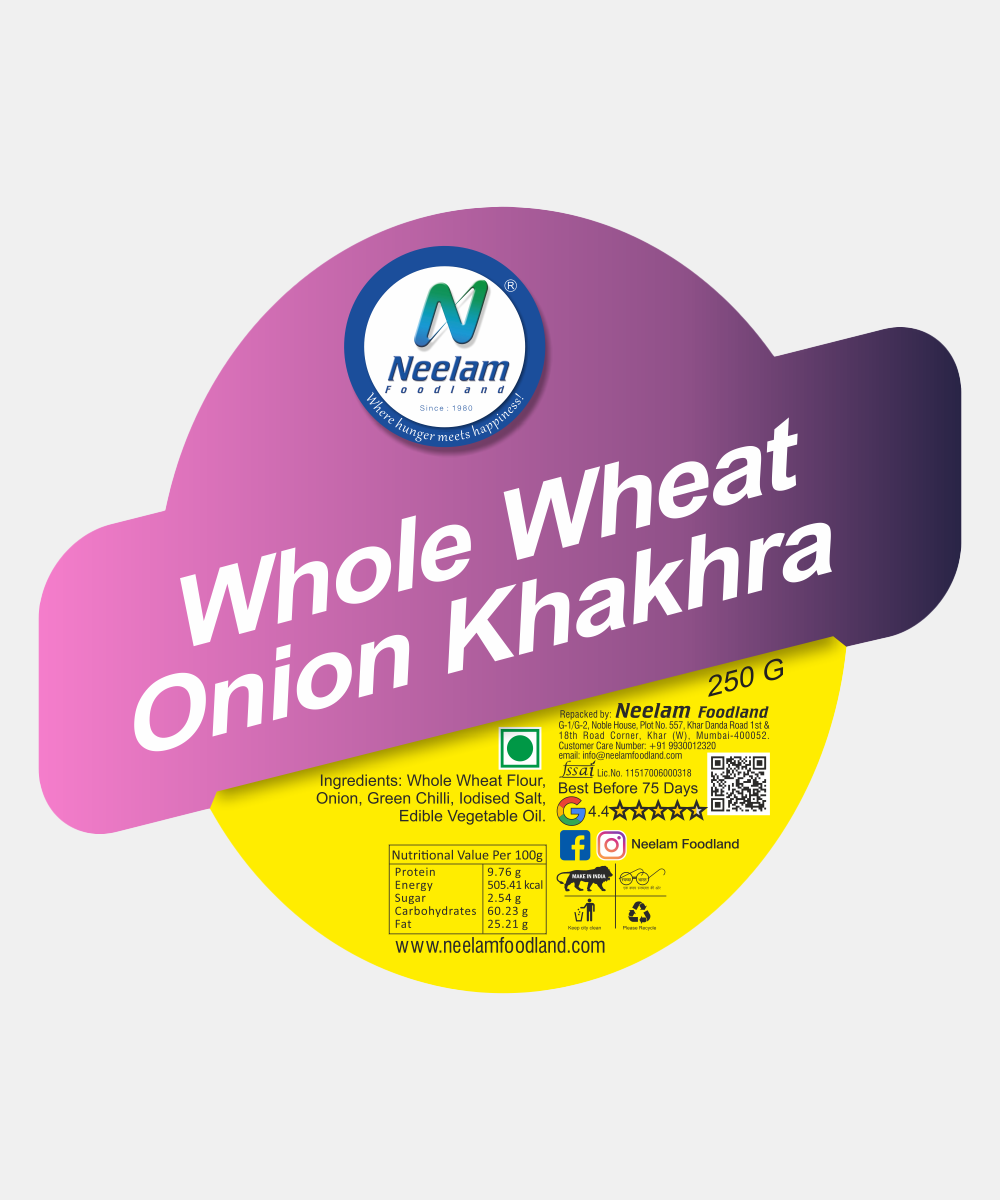 Whole Wheat Onion Khakhra 250 Gm