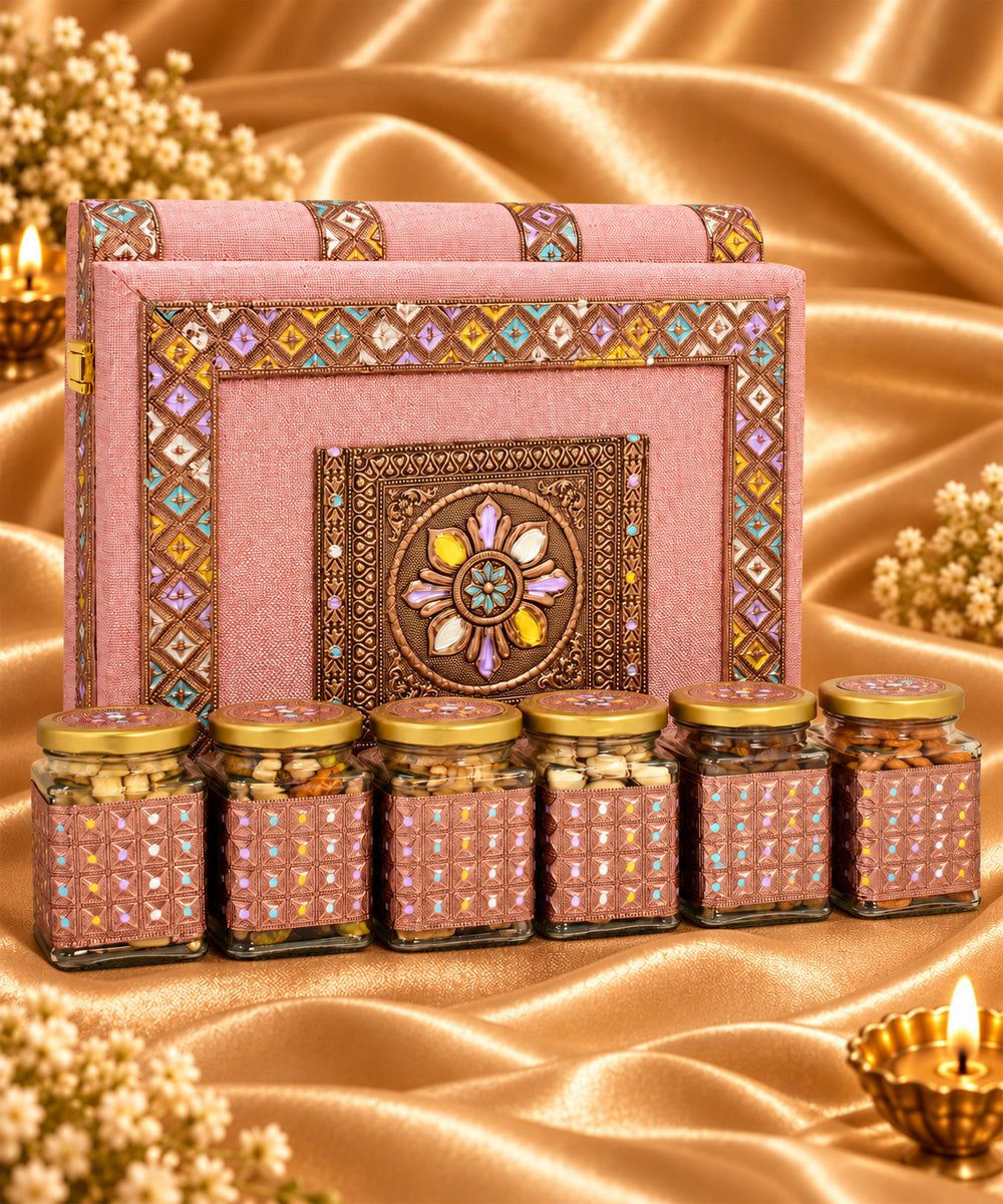 Rajwadi Metal 6 Jar Gift Hamper 765 Gm