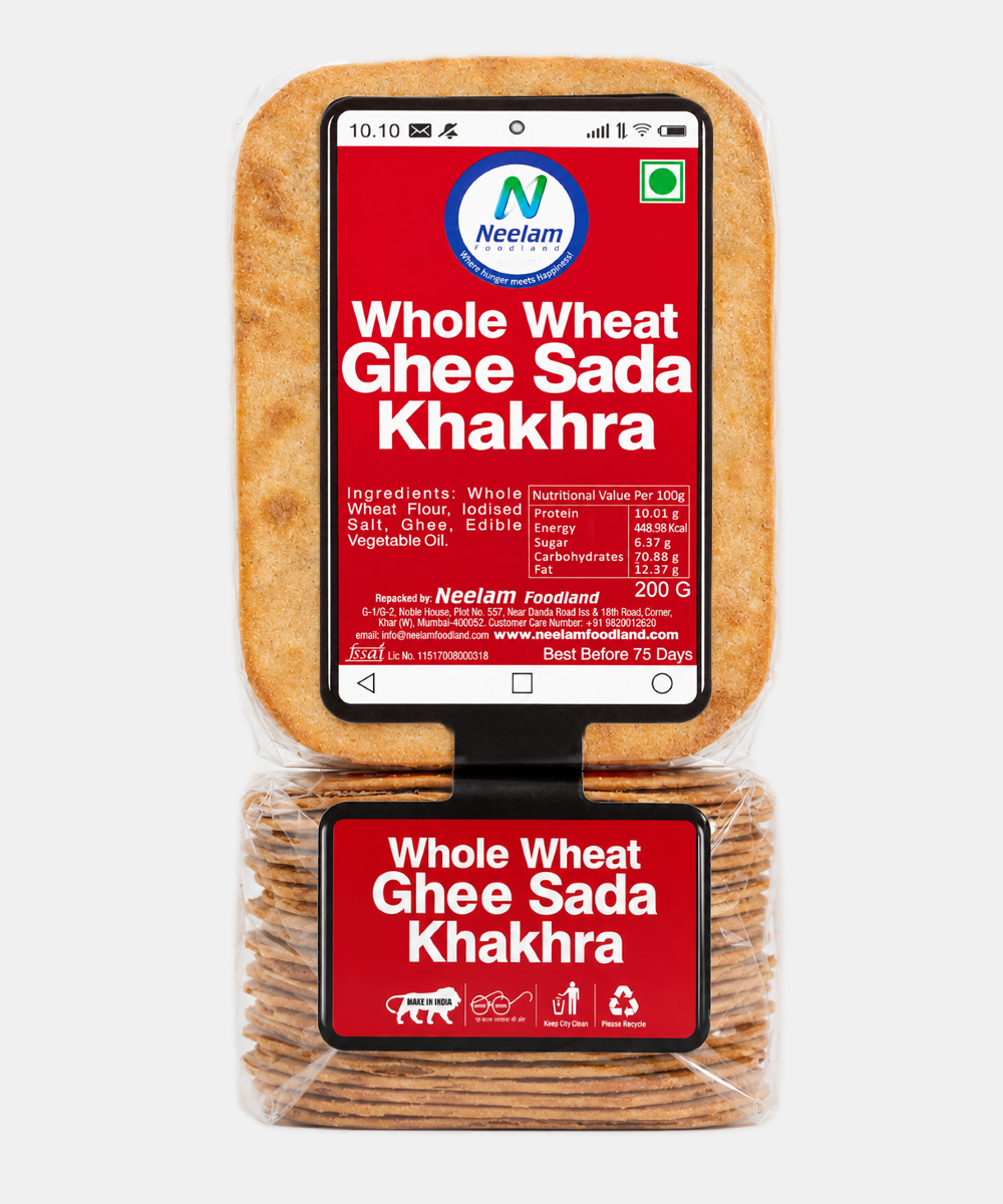 Whole Wheat Ghee Sada Khakhra Mobile 200 Gm