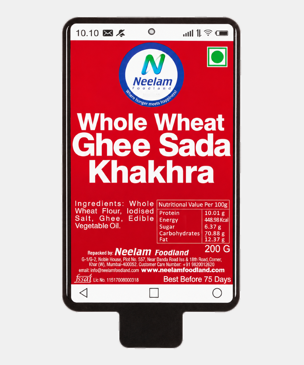 Whole Wheat Ghee Sada Khakhra Mobile 200 Gm