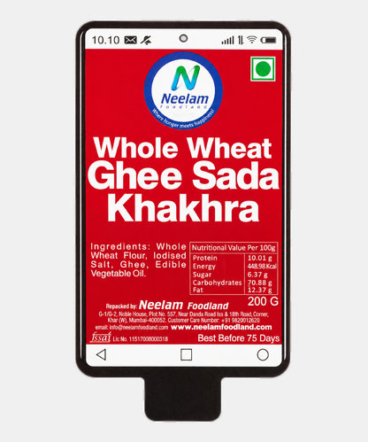 Whole Wheat Ghee Sada Khakhra Mobile 200 Gm