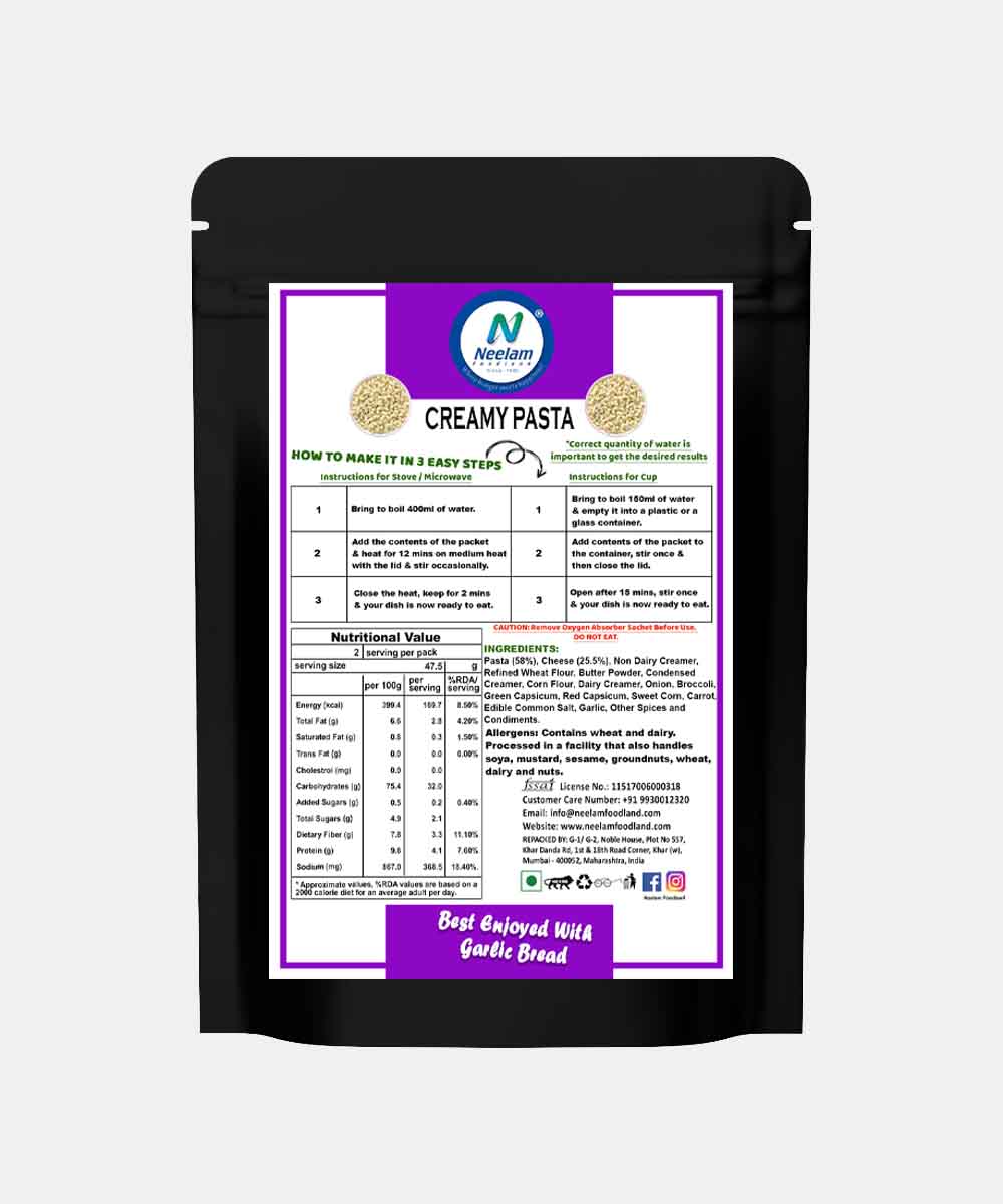 Freeze Dried Creamy Pasta 100 Gm