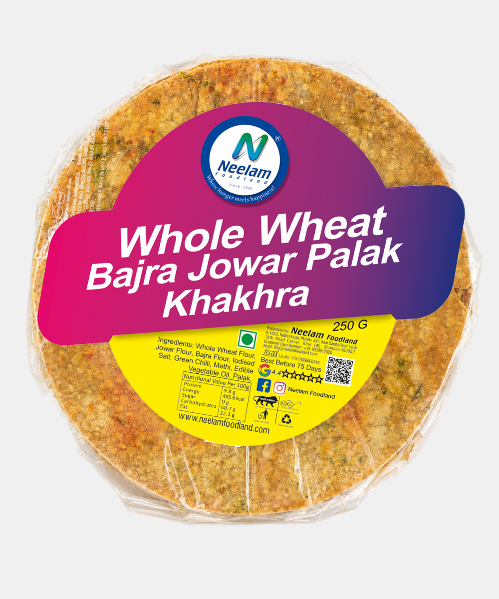 Whole Wheat Bajra Jowar Palak Khakhra 250 Gm