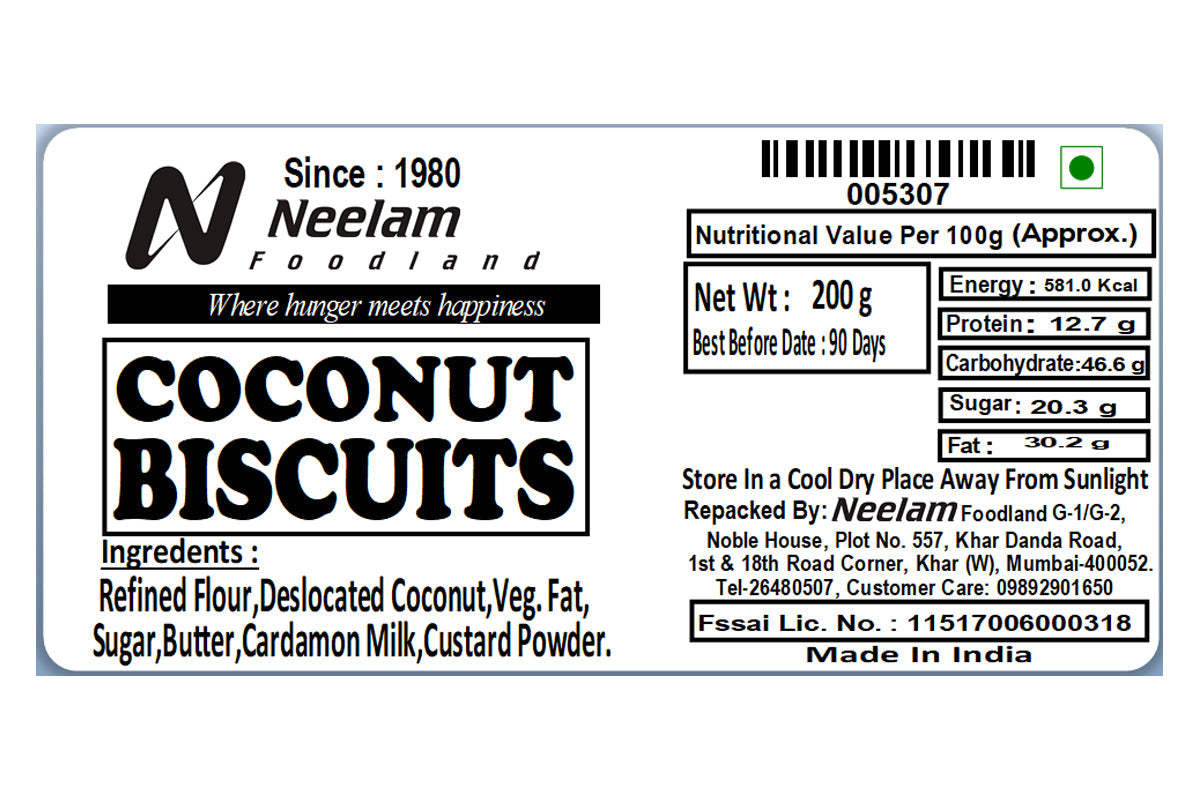 COCONUT BISCUITS 200 GM