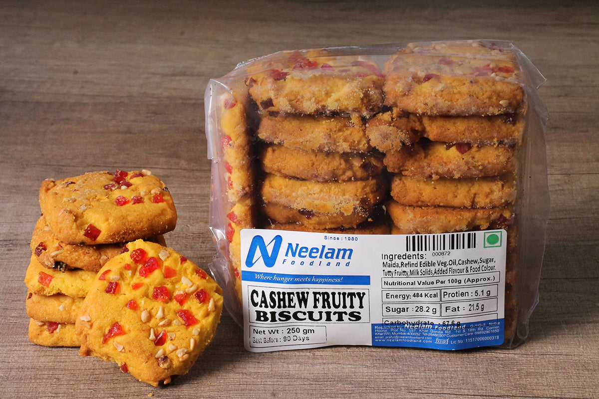 CASHEW FRUITY BISCUITS 250 GM