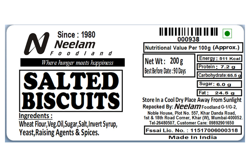 SALTED BISCUITS 200 GM