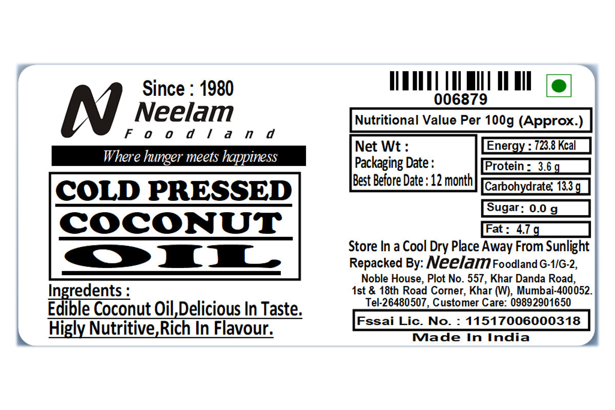 COLD PRESSED COCONUT OIL 500 ML