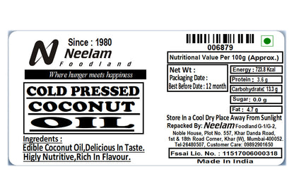 COLD PRESSED COCONUT OIL 500 ML