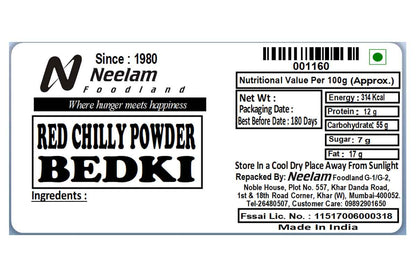 BEDKI RED CHILLY MIRCHI POWDER 100 GM