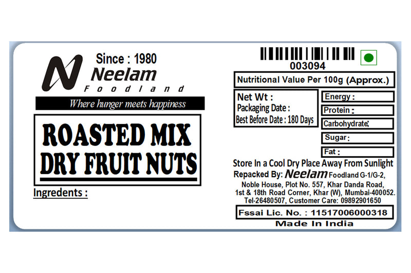 ROASTED MIX DRY FRUIT 500 GM