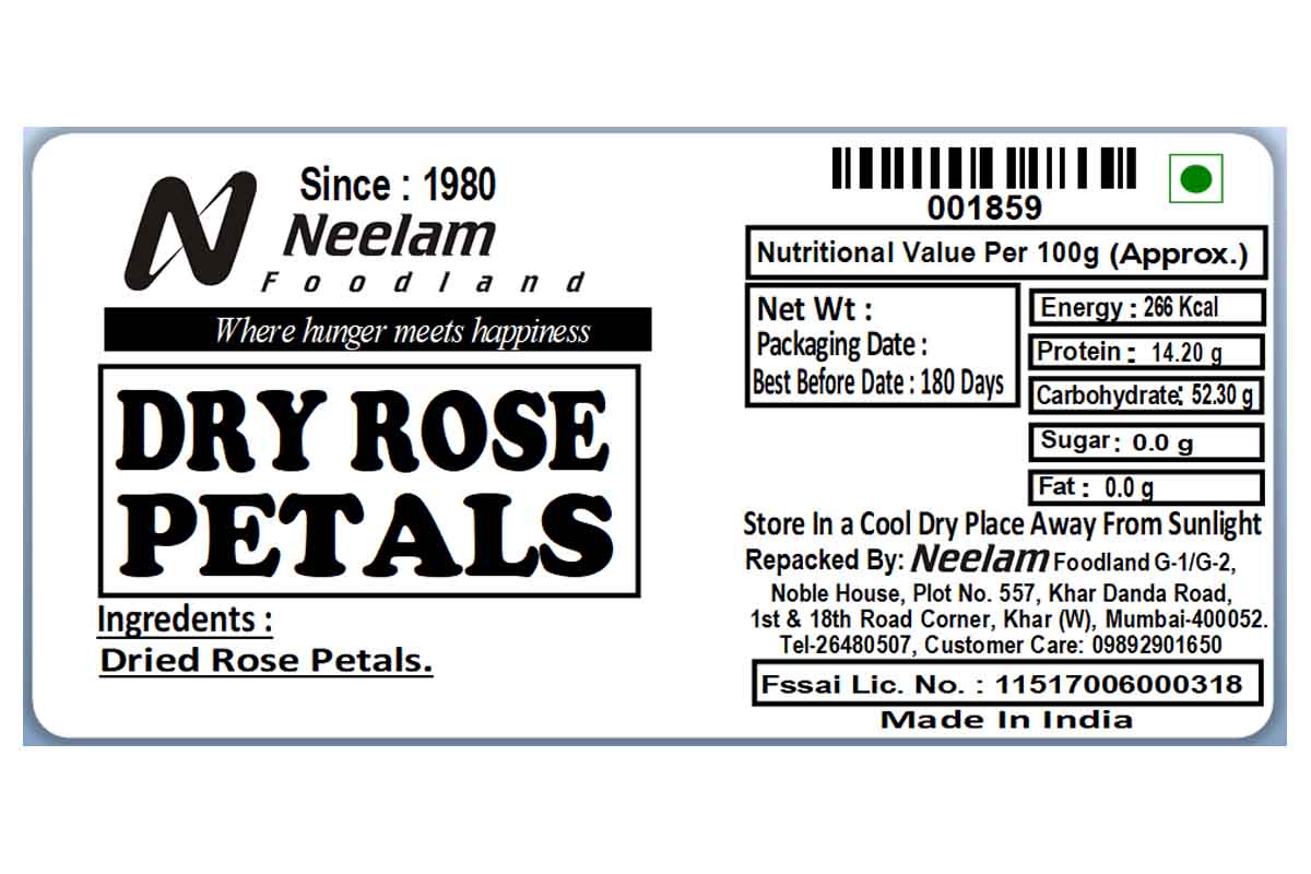 DRIED ROSE PETALS 25 GM